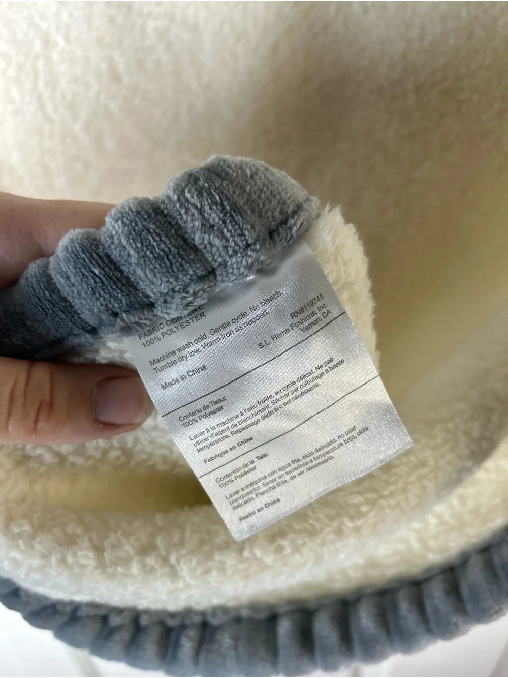 SL Home Fashions Sheep Lamb Moon Stars Baby Blanket Cream Gray Edge Ribbed Trim
